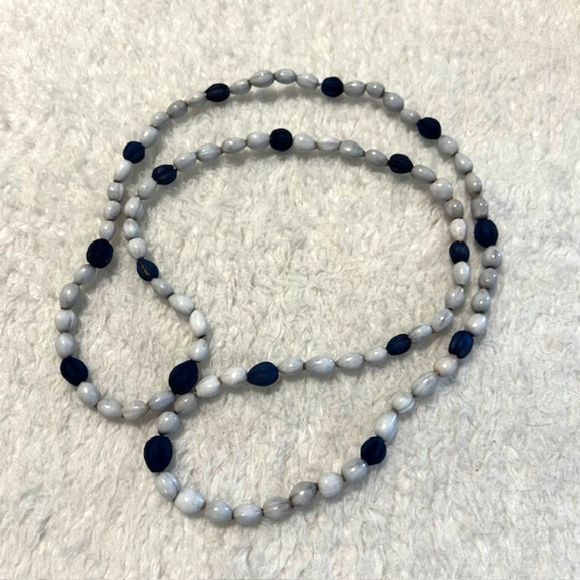 Gray & Black Beaded Long Necklace - Picture 8 of 9